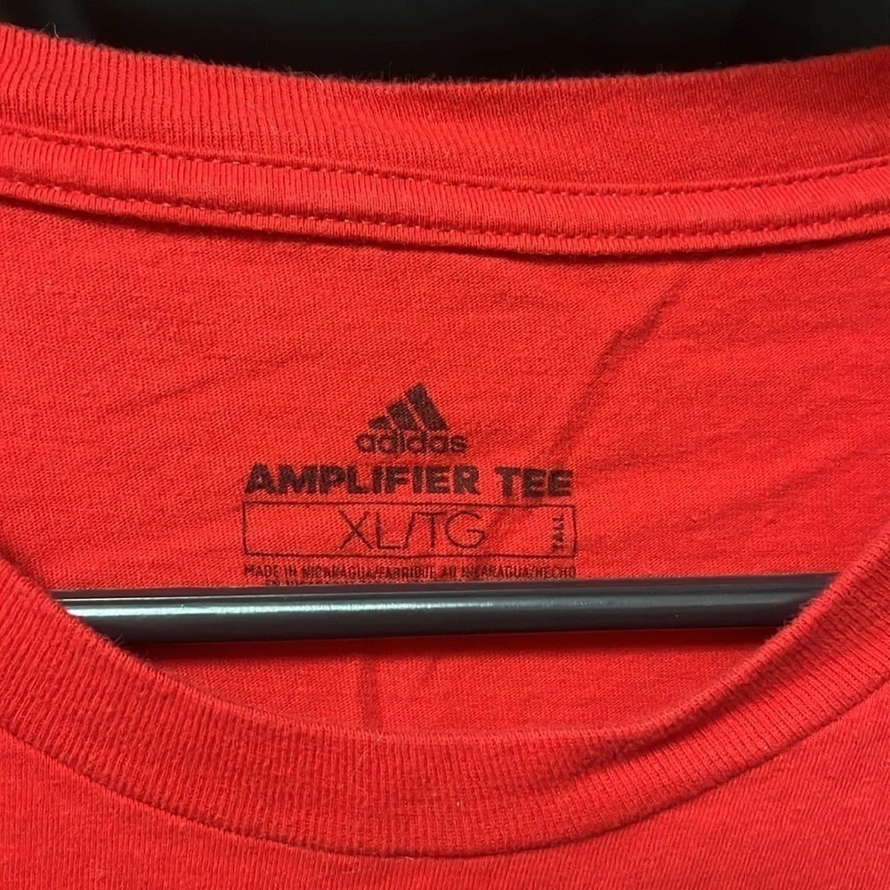 Adidas- amplifier tee red shirt with black logo